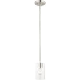 45477-91 Livex Lighting 1 Light Brushed Nickel Pendant