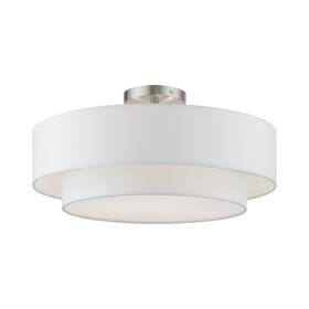 47154-91 Livex Lighting Meridian Semi-flush Brushed Nickel