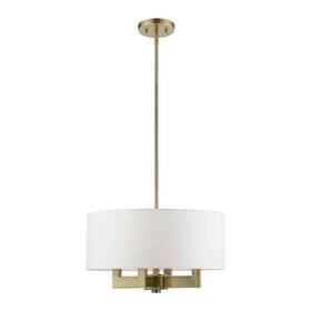 48784-01 Livex Lighting Cresthaven Pendant Chandelier Antique Brass