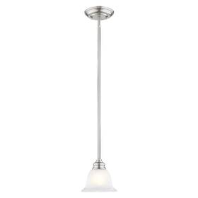 1340-91 Livex 847284036864 Lighting Glass Shade Essex 1-light Mini Pendant Brushed Nickel