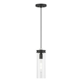 41236-04 Livex 847284080416 Lighting Devoe Mini Pendant Black With Brushed Nickel Accent