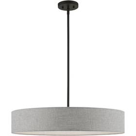 46145-04 Livex 847284086401 Lighting Elmhurst Large Drum Pendant Black