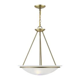 4826-01 Livex 847284086760 Lighting Newburgh Collection 3 Light Pendant Antique Brass