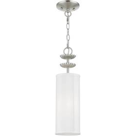 42981-91 Livex 847284088054 Lighting Brookdale Mini Pendant Brushed Nickel