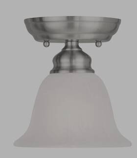 1350-91 Livex Lighting Essex 1 Light Flush Mount Brushed Nickel 6.25 Inch Home Decor