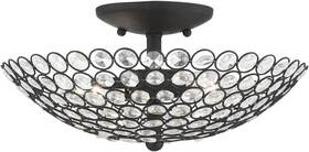 40443-04 Livex Lighting - Cassandra 2 Light Black Ceiling Mount In Glam Style