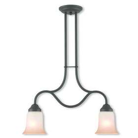 40702-07 Livex Lighting Karysa 2 Light Bronze Linear Chandelier