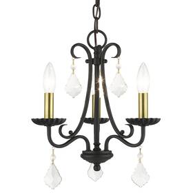 40873-04 Livex Lighting Daphne Mini Chandelier Black With Antique Brass F