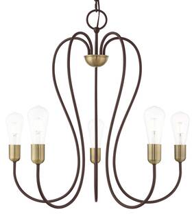 41365-07 Livex Lighting 41365 Lucerne 5 Light 24 Inch W Abstract Chandelier - Bronze With