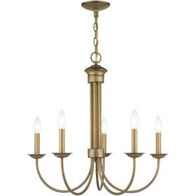 42685-48 Livex Lighting Estate Chandelier Antique Gold Leaf