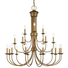 42688-48 Livex Lighting 42688 Estate 21 Light 42 Inch W Taper Candle Style - Gold