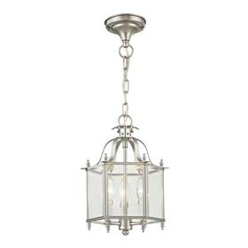 4403-91 Livex Lighting Pendant Light 3-light Brushed Nickel With Clear Beveled Glass Shade