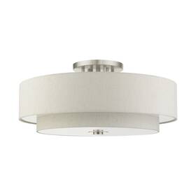 45849-91 Livex Lighting - Meridian 6 Light Semi-flush Mount In Modern Style 30 Inches