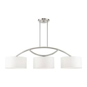45983-91 Livex Lighting 45983 Meridian 3 Light 51 Inch W Drum Chandelier - Nickel