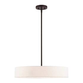 46034-07 Livex Lighting Shaded Pendant 4-light 12.75 Inch Dimmable Contemporary Metal Bronze