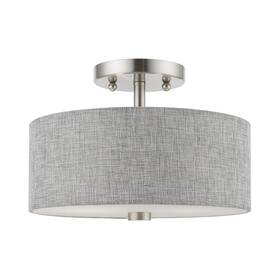 46741-91 Livex Lighting 46741 Dakota 2 Light 11 Inch W Flush Mount Drum Ceiling - Brushed