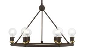 47166-07 Livex Lighting 47166 Lansdale 6 Light 25 Inch W Commercial Ring - Bronze / Antique