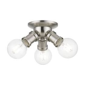 47169-91 Livex Lighting 47169 Lansdale 3 Light 7 Inch W Flush Mount Ceiling - Nickel