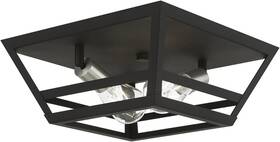 49560-04 Livex Lighting Schofield Flush Mount Ceiling Light Black Brushed Nickel