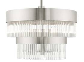 49824-91 Livex Lighting 49824 Norwich 5 Light 20 Inch W Crystal Drum Chandelier - Nickel