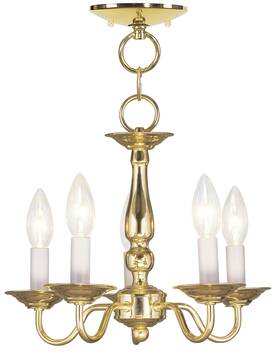 5011-02 Livex Lighting 5011 Williamsburg Convertible 5 Light Chandelier / Semi Flush