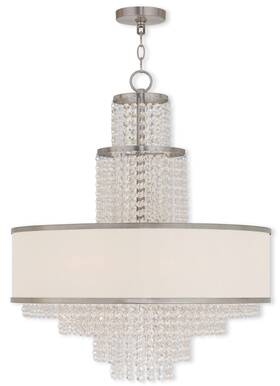 50786-91 Livex Lighting Crystal Six Light Chandelier From Prescott Collection