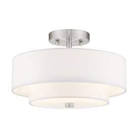 51043-91 Livex Lighting - Claremont 2 Light Semi-flush Mount In New Traditional Style