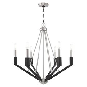 51166-91 Livex Lighting - Beckett 6 Light Chandelier In Industrial Style 26 Inches