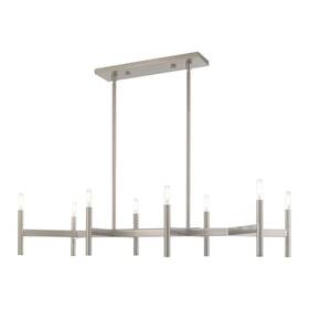 51178-91 Livex Lighting - Copenhagen 8 Light Linear Chandelier In Mid Century Modern