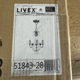 51843-28 Livex Lighting Valentina 3 Light Hand Applied Winter Gold Convertible