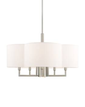 51925-91 Livex Lighting 51925 Nickel Chelsea 6-light 24 Inch W Drum Chandelier