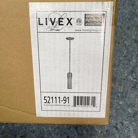 5211191 Livex Lighting Light Mini Pendant Weston 1 Nickel/hand Blown Satin Opal White