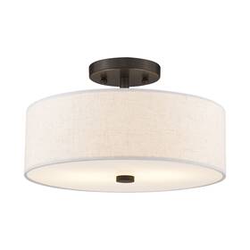 52134-92 Livex Lighting - Meridian 2 Light Semi-flush Mount In Modern Style 13 Inches