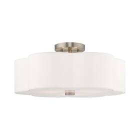52154-91 Livex Lighting Chelsea - 3 Light Flush Mount In New Traditional Style 18 Inches Wide By 8.5