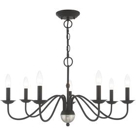 52167-04 Livex Lighting Windsor 7 Light 28 Inch Black Chandelier Ceiling