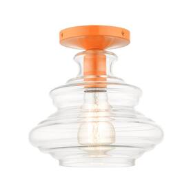 52830-77 Livex Lighting Everett Semi-flush Shiny Orange