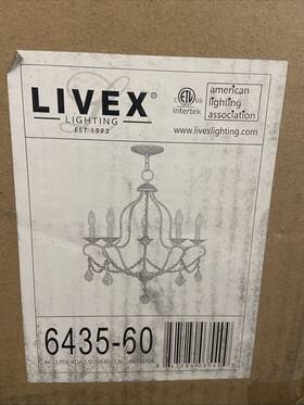 6435-60 Livex Lighting Chesterfield Chandelier In Antique White -