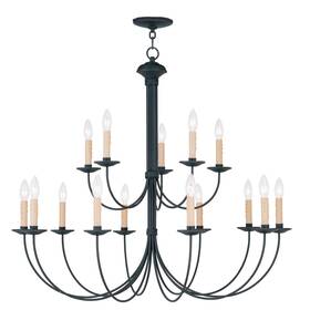 Livex Lighting 847284029996 Heritage 15-light Black Chandelier - 36 Inch Dia. X 33