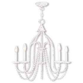 Livex Lighting 847284051010 Alessia Antique White 5-light Chandelier - 24 Inch Dia