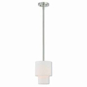 51040-91 Livex Lighting 847284055865 1-light Mini Pendant - 7 Inch Dia 18 Silver