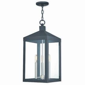 Livex Lighting 847284056329 Nyack 3 Light Black Outdoor Pendant Lantern