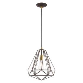 41324 Livex Lighting 847284062160 1-light Mini Pendant Bronze 12.25 Inch Dia. X 18 -80 Adj. H