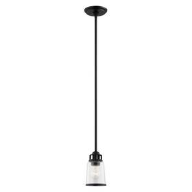 40021-04 Livex Lighting 847284063716 1 Light Black Mini Pendant - 5 Inch Dia X 15