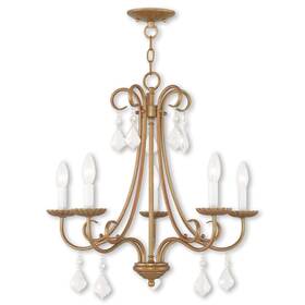 Livex Lighting Inc. 847284053021 Daphne Antique Gold-tone Steel 5-light Yellow