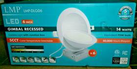 Lmp-dlg06 Lmp 6 Pack Led Recessed Lighting 6in Selectable Color Temperature New
