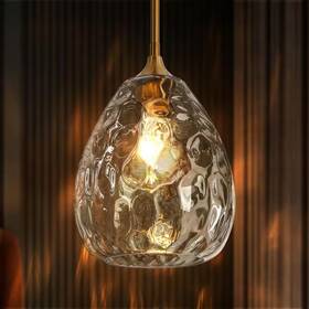 Lnc 445026531504 Modern 1-light Plated Brass Teardrop Pendant Light With Clear Water Glass For Di
