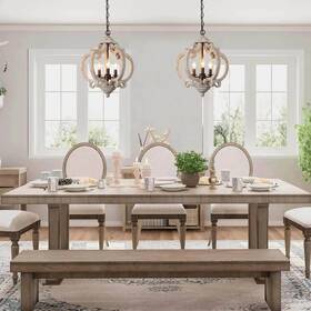 D15.5 Lnc 723803751473 Modern Farmhouse 3-light Distressed Off-white Wood Orb Inch X H 19