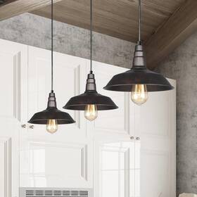 Xh6.3 Lnc 739406508437 Farmhouse 1-light Rustic Barn Pot Pendant Lights Rusty D10.2 Inch