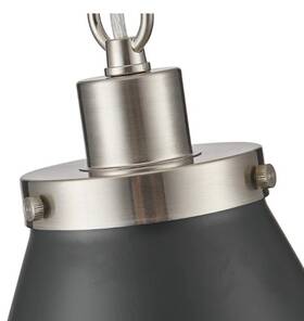 A03272 Lnc Light Brushed Nickel And Black Island Pendant With Cone Metal Shade
