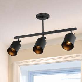 A03518 Lnc Fixed Track Lighting Ceiling/wall Mounted Linear Black With Adjustable Head